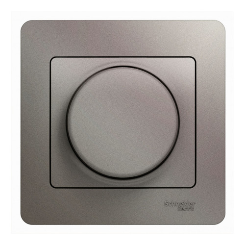 Светорегулятор поворотно-нажимной Schneider Electric GLOSSA, 630 Вт, для LED 10-315 Вт/ВА, платина