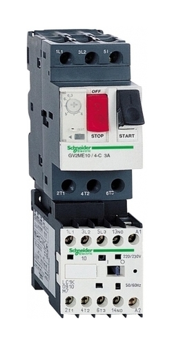 Реверсивный пускатель Schneider Electric TeSys GV2ME 1.6А, 0.75кВт 400/