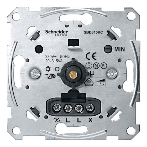Механизм поворотно-нажимного светорегулятора-переключателя Schneider Electric Коллекции Merten, 20-315 Вт