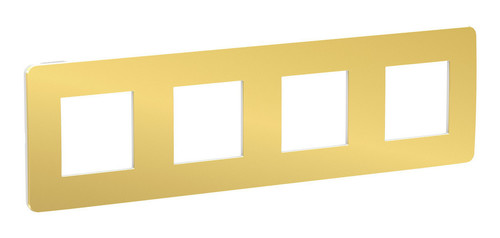 Рамка 4 поста Schneider Electric UNICA NEW STUDIO, два цвета, золото, белый