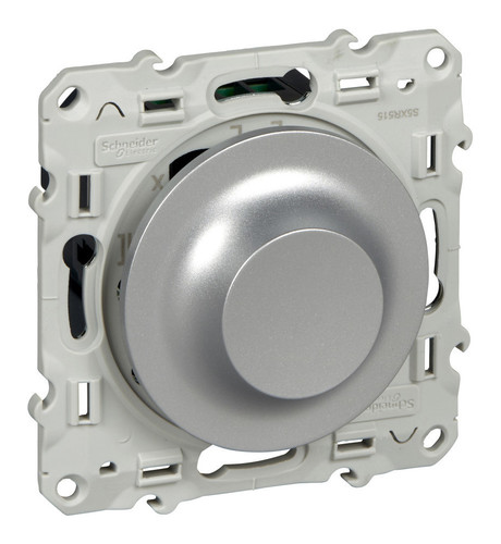 Светорегулятор поворотно-нажимной Schneider Electric ODACE, 4-400 Вт, LED 4-200 Вт, алюминий